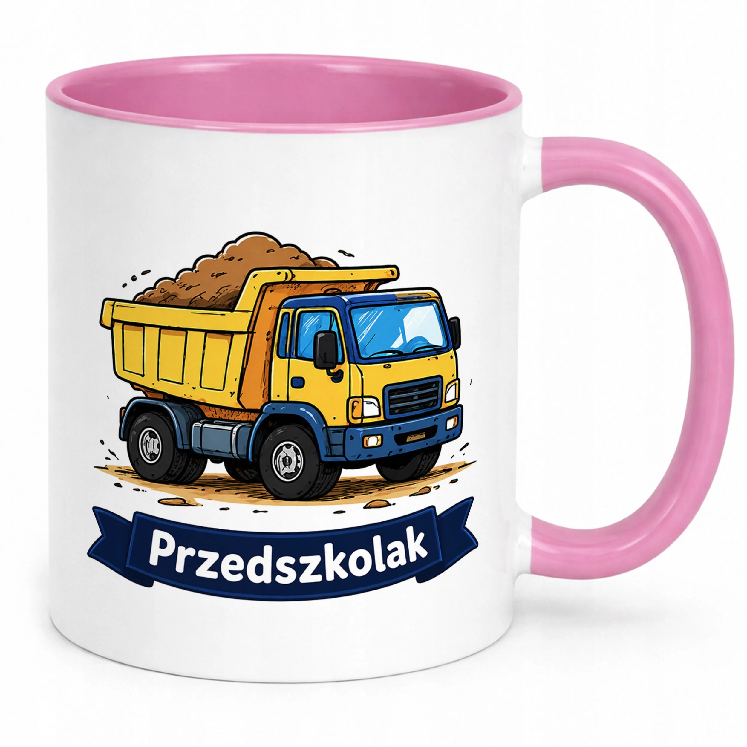 Kubek Różowy z nadrukiem Przedszkolak Szkoła Dla Dzieci Prezent