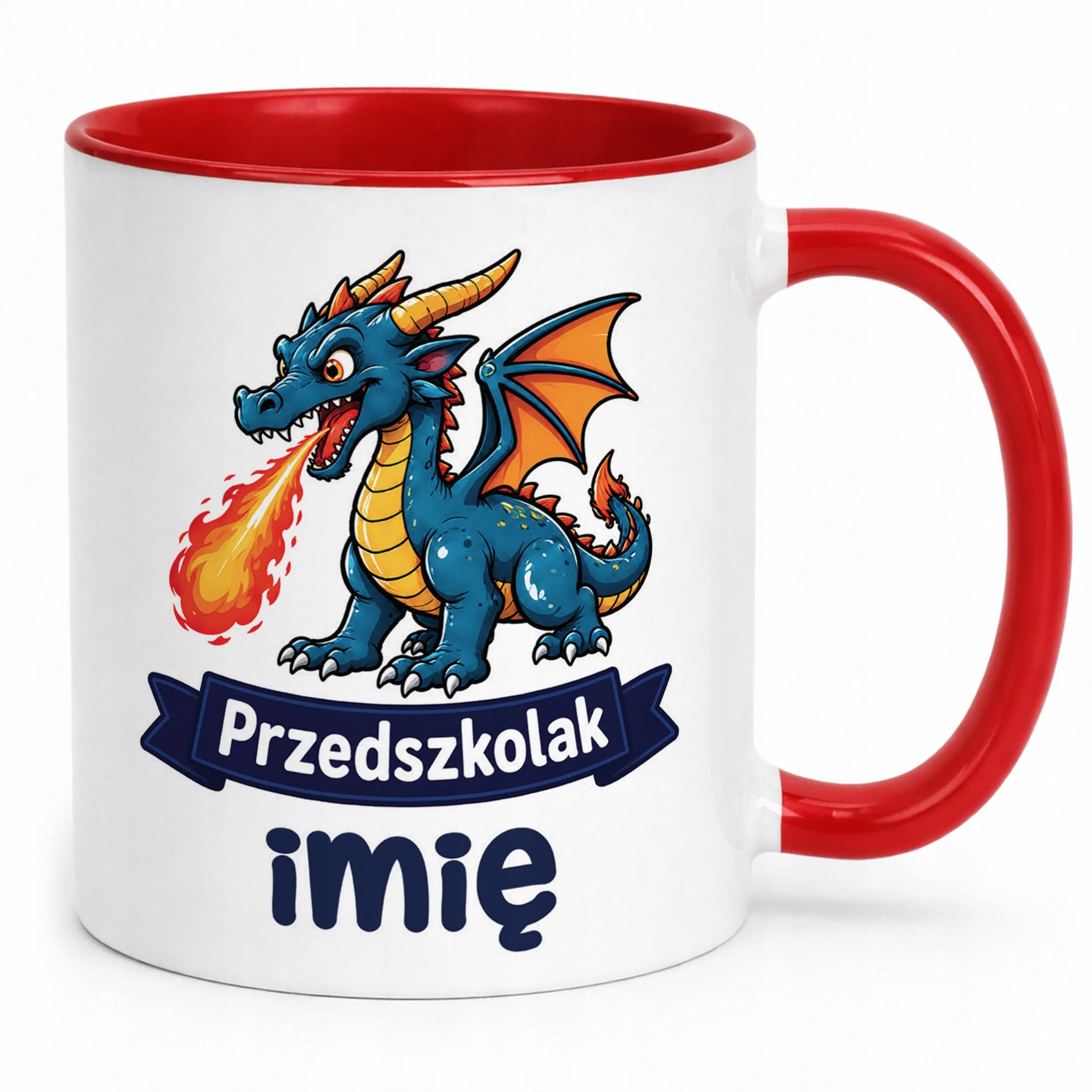 Kubek Czerwony z nadrukiem personalizowany Przedszkolak Szkoła Dla Dzieci