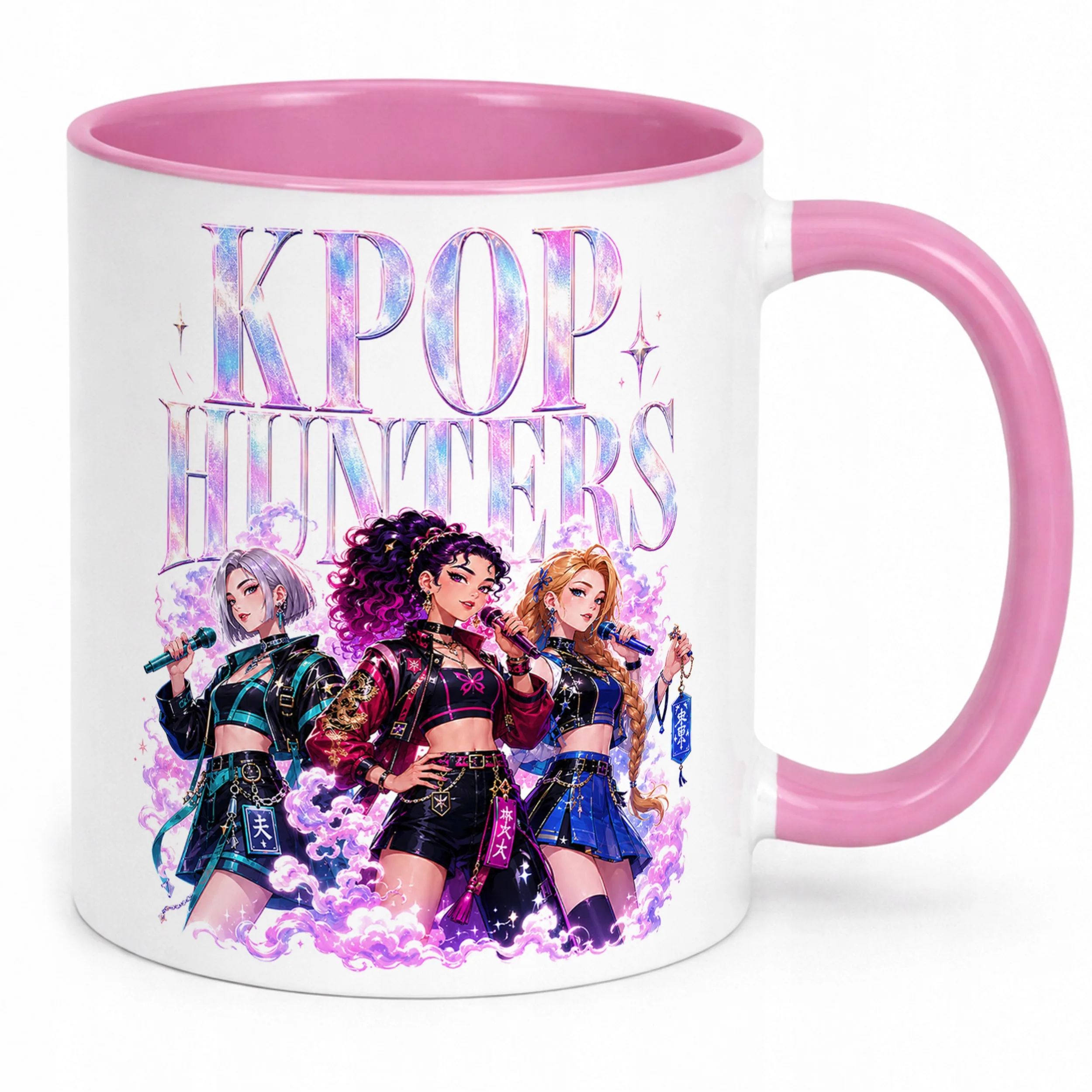 Kubek Różowy z nadrukiem ŁOWCZYNIE KPOP Dla Dzieci Prezent Upominek