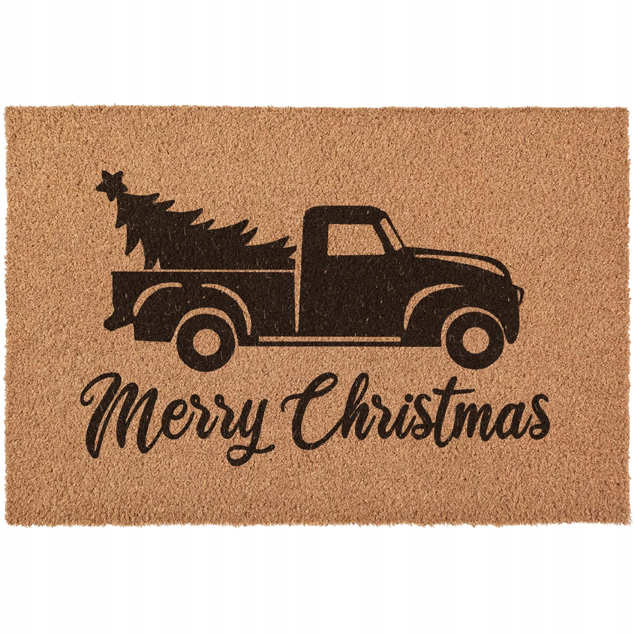 Wycieraczka Wesołych Świąt MERRY CHRISTMAS Choinka Prezent kokosowa 60x40