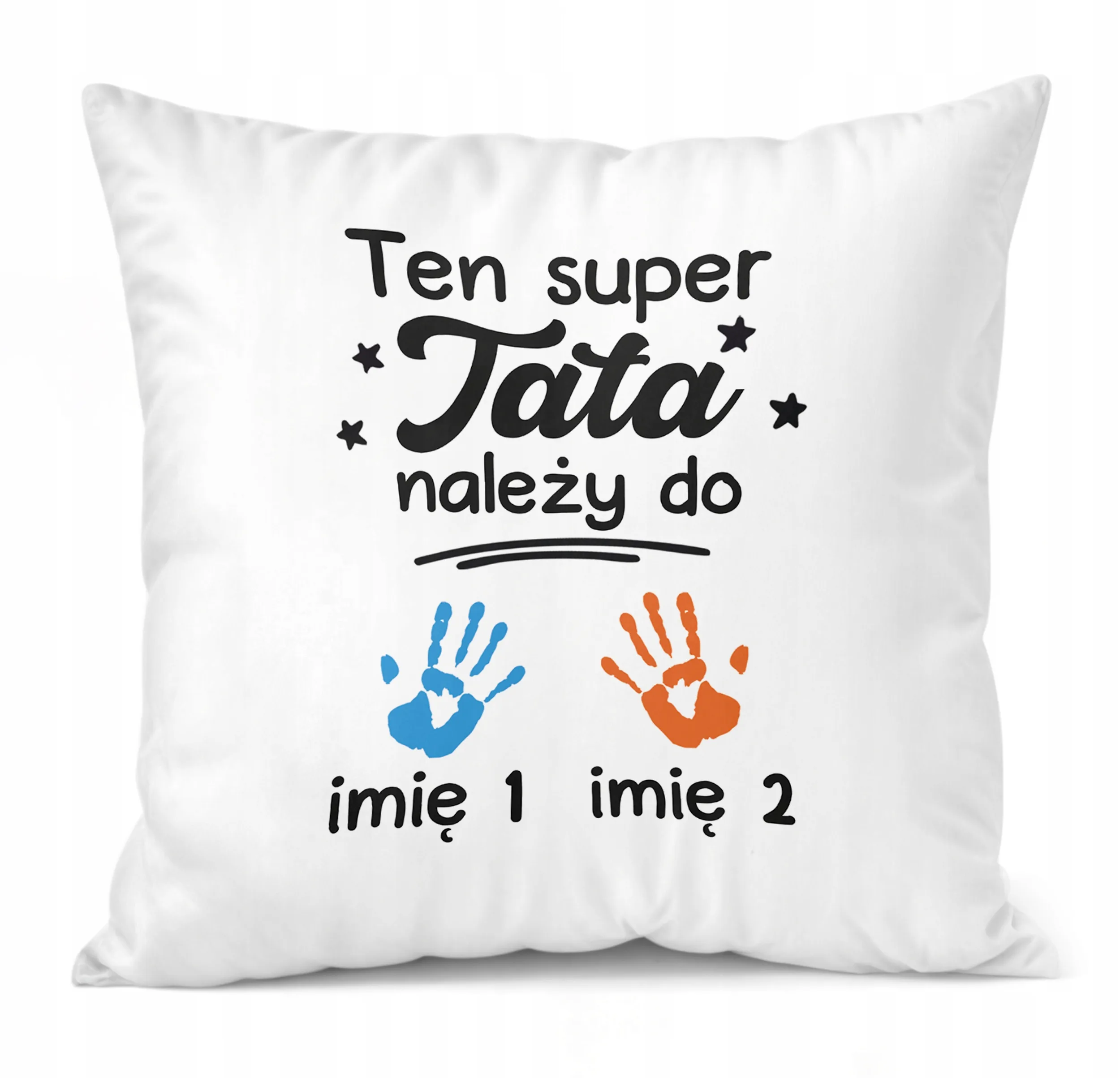 Poduszka personalizowana 38x38cm Dzień Ojca Tata Należy Do 2 Dzieci