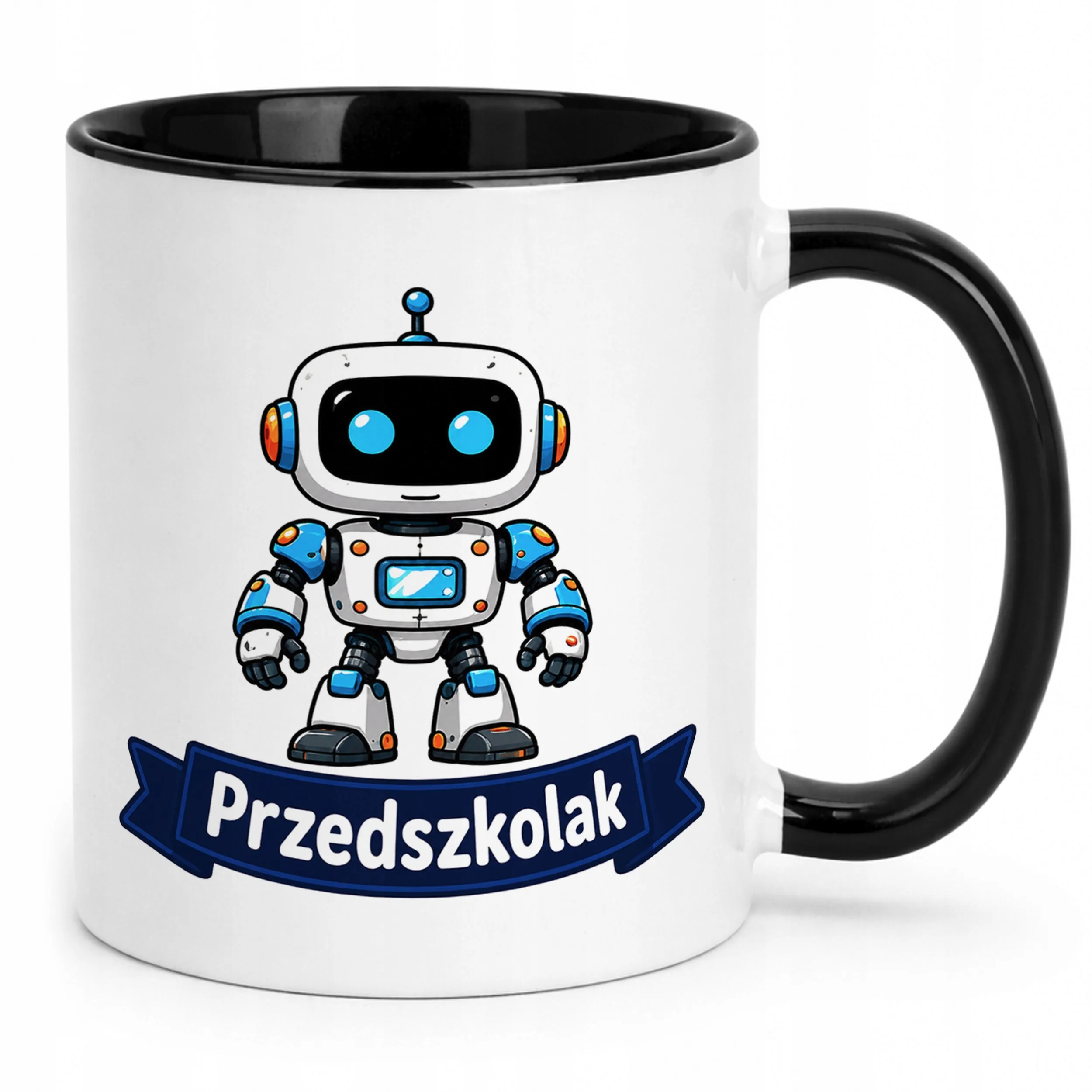 Kubek Czarny z nadrukiem Przedszkolak Szkoła Dla Dzieci Prezent