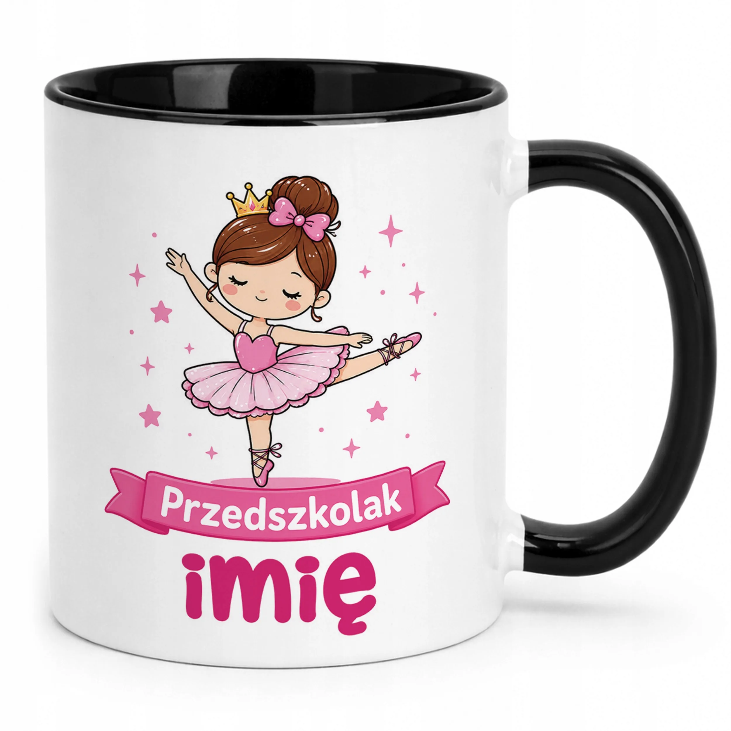 Kubek Czarny z nadrukiem personalizowany Przedszkolak Szkoła Dla Dzieci