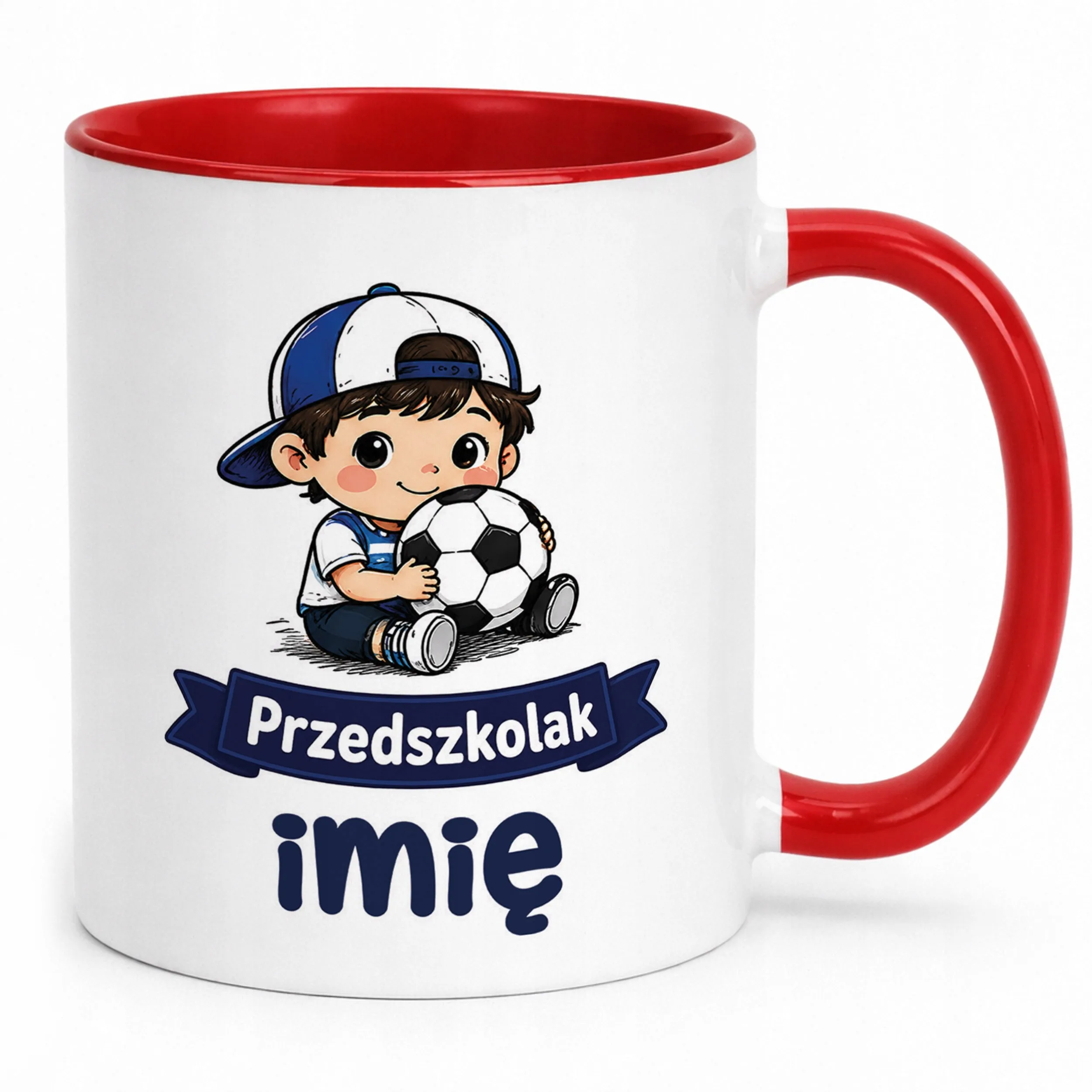 Kubek Czerwony z nadrukiem personalizowany Przedszkolak Szkoła Dla Dzieci