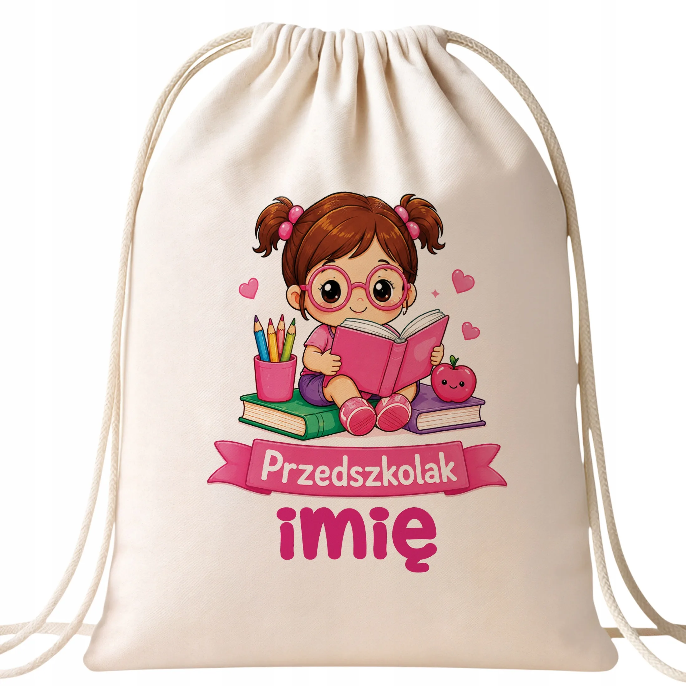 Plecak Worek Personalizowany Przedszkolak z Nadrukiem Bawełniany Szkolny