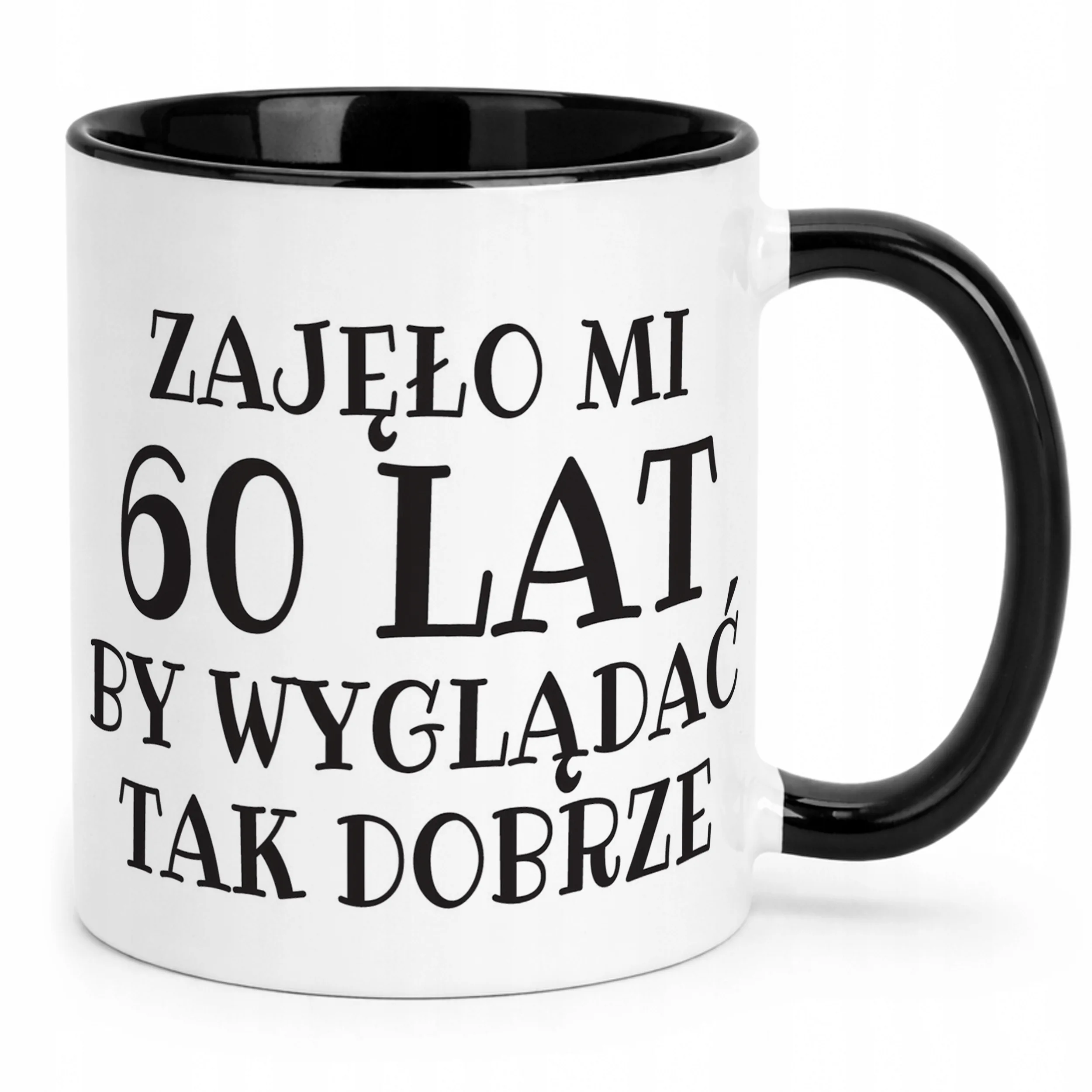 Kubek Czarny Zajęło Mi 60 Lat Na Urodziny Prezent Upominek