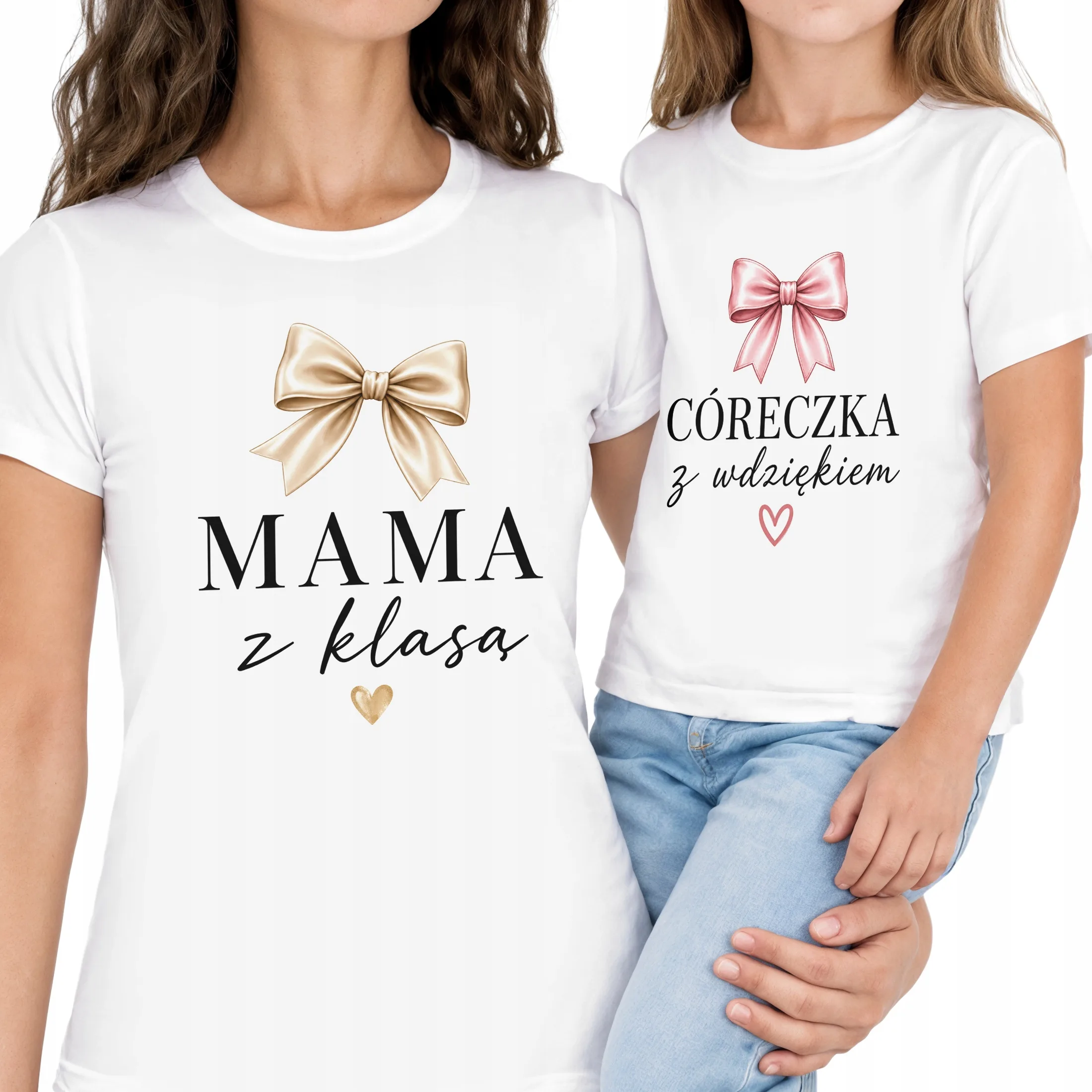 Zestaw koszulka damska i dziecięca dla mamy i córki Dzień Matki prezent