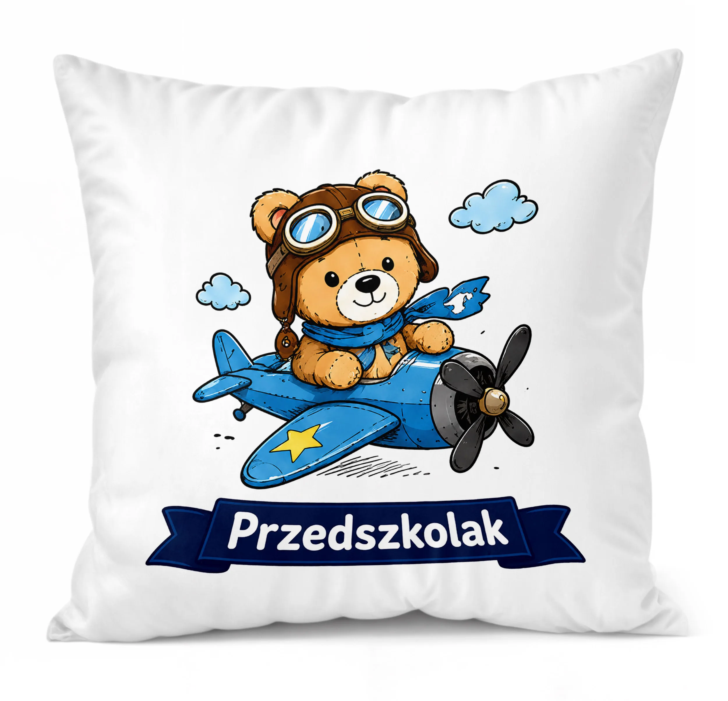 Poduszka Jasiek z nadrukiem 38x38cm Przedszkolak Dla Dzieci Prezent