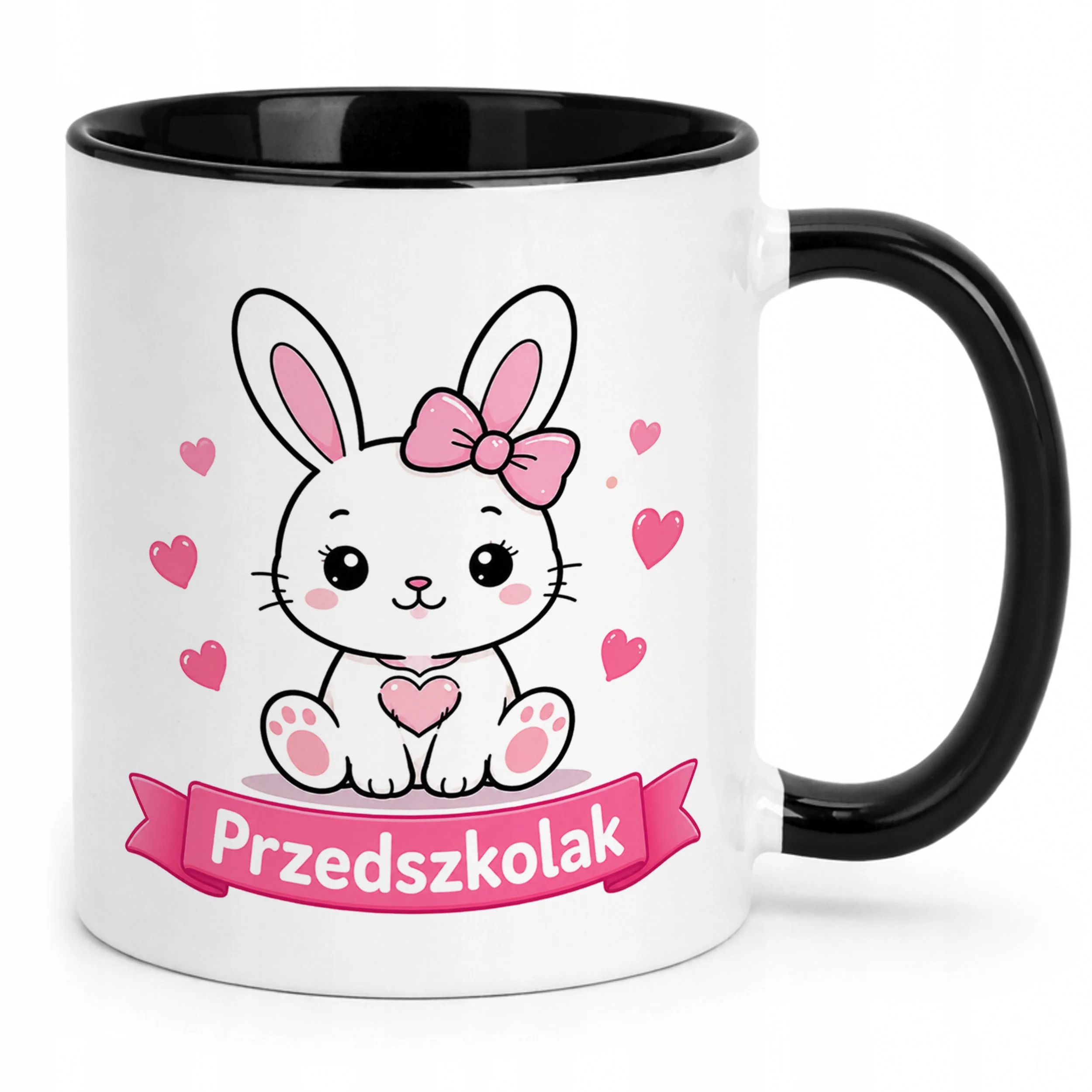 Kubek Czarny z nadrukiem Przedszkolak Szkoła Dla Dzieci Prezent