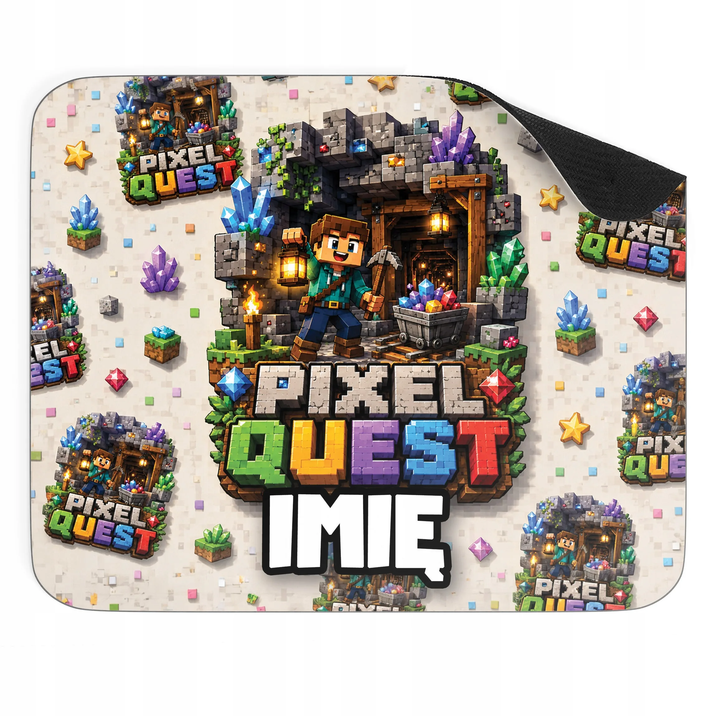 Podkładka pod mysz personalizowana z nadrukiem gry Pixel Quest dla graczy
