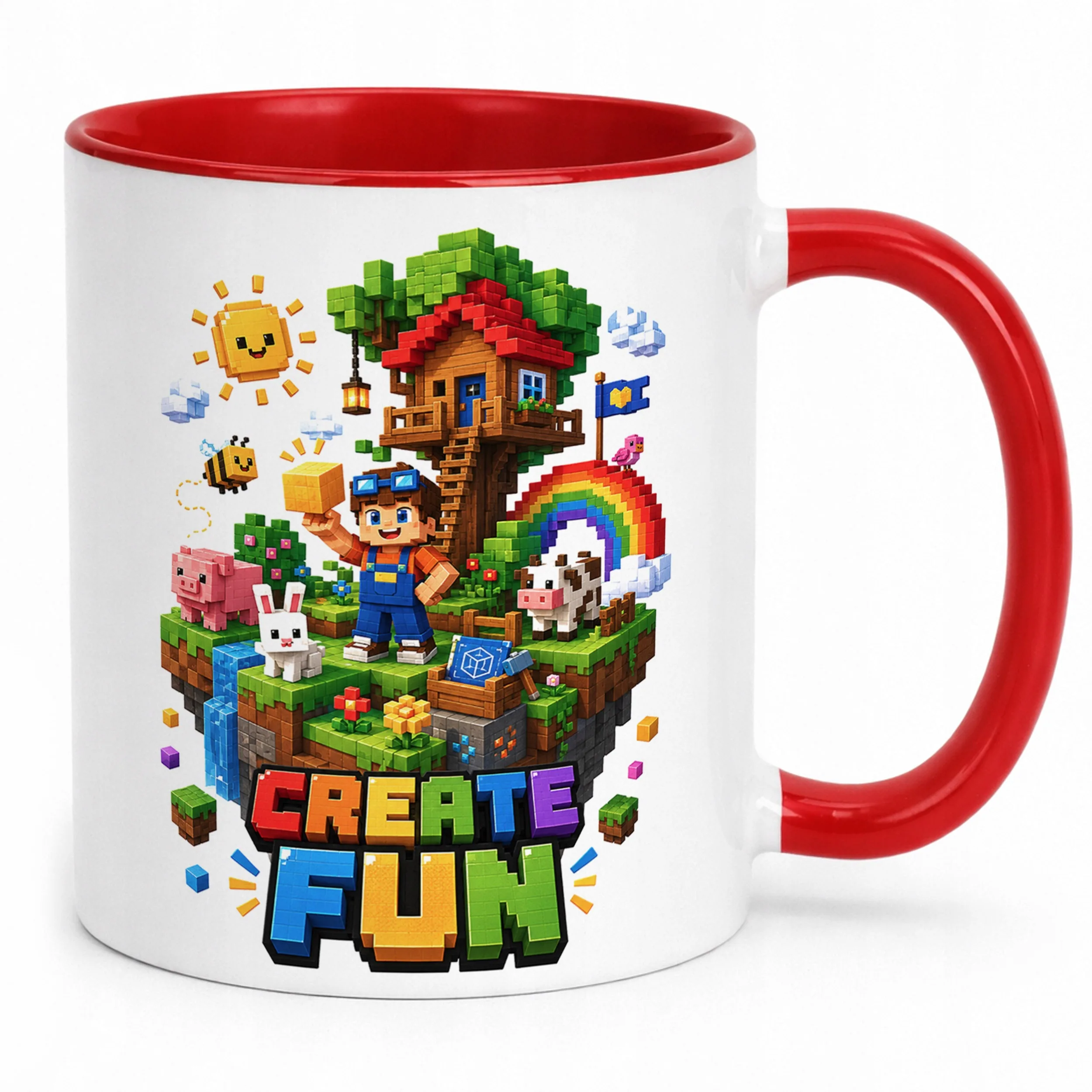 Kubek Czerwony z nadrukiem PIXEL GRA Dla Dzieci Prezent Upominek