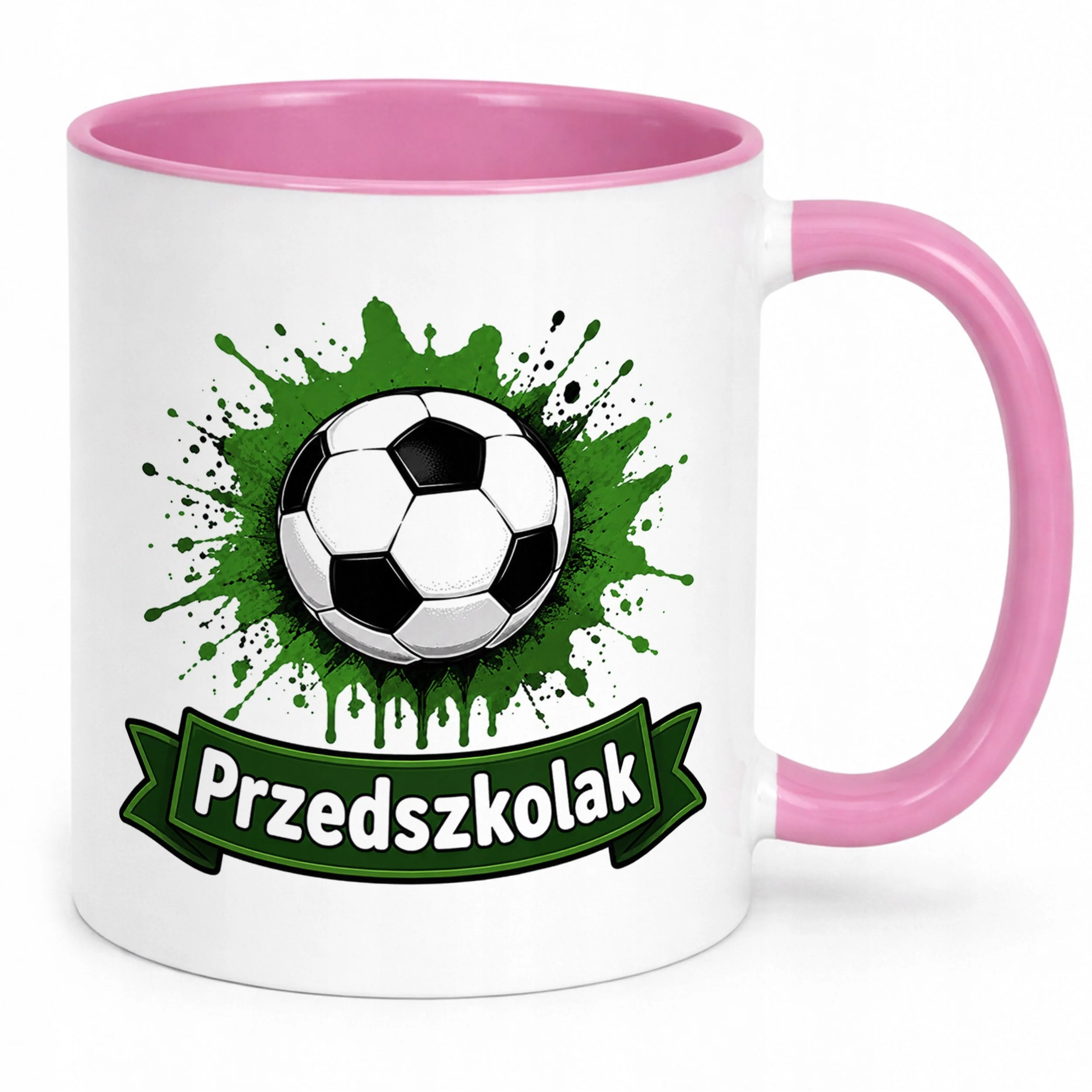 Kubek Różowy z nadrukiem Przedszkolak Szkoła Dla Dzieci Prezent