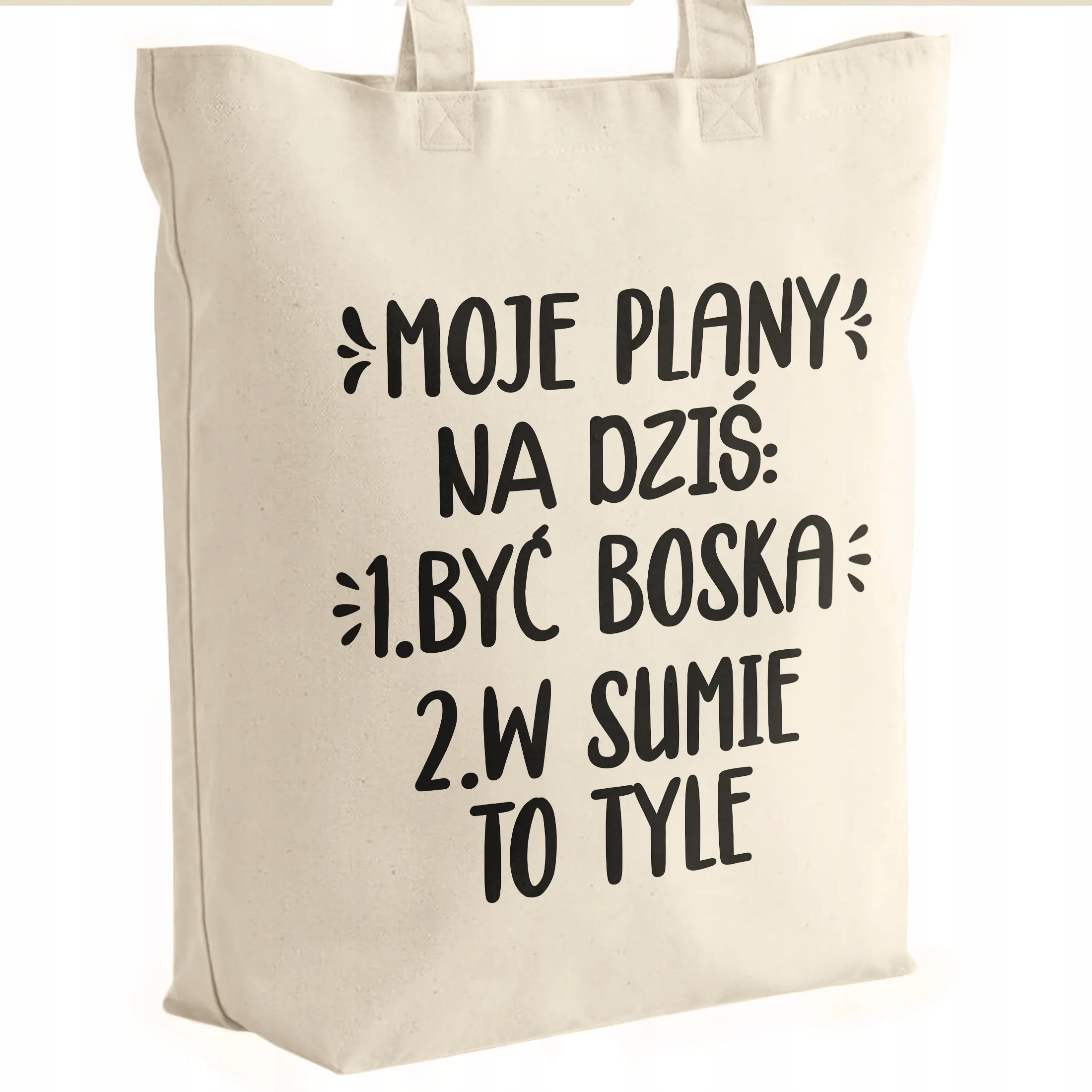 Torba bawełniana premium prezent na Dzień Kobiet Moje Plany Być Boska