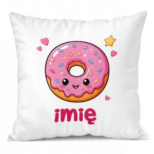 Poduszka Jasiek Personalizowana z nadrukiem 38x38cm Kawaii pączek Prezent