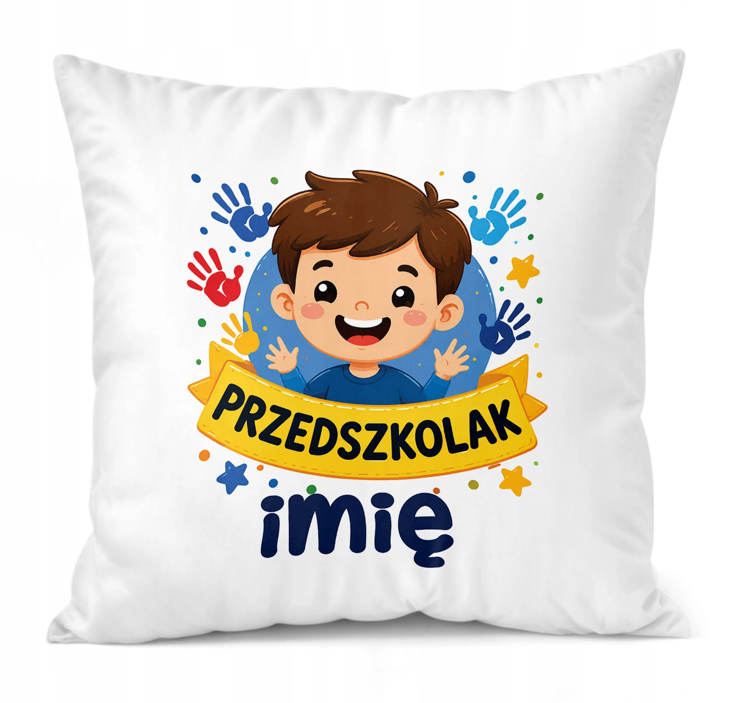 Poduszka Jasiek Personalizowana z nadrukiem 38x38cm Przedszkolak Prezent