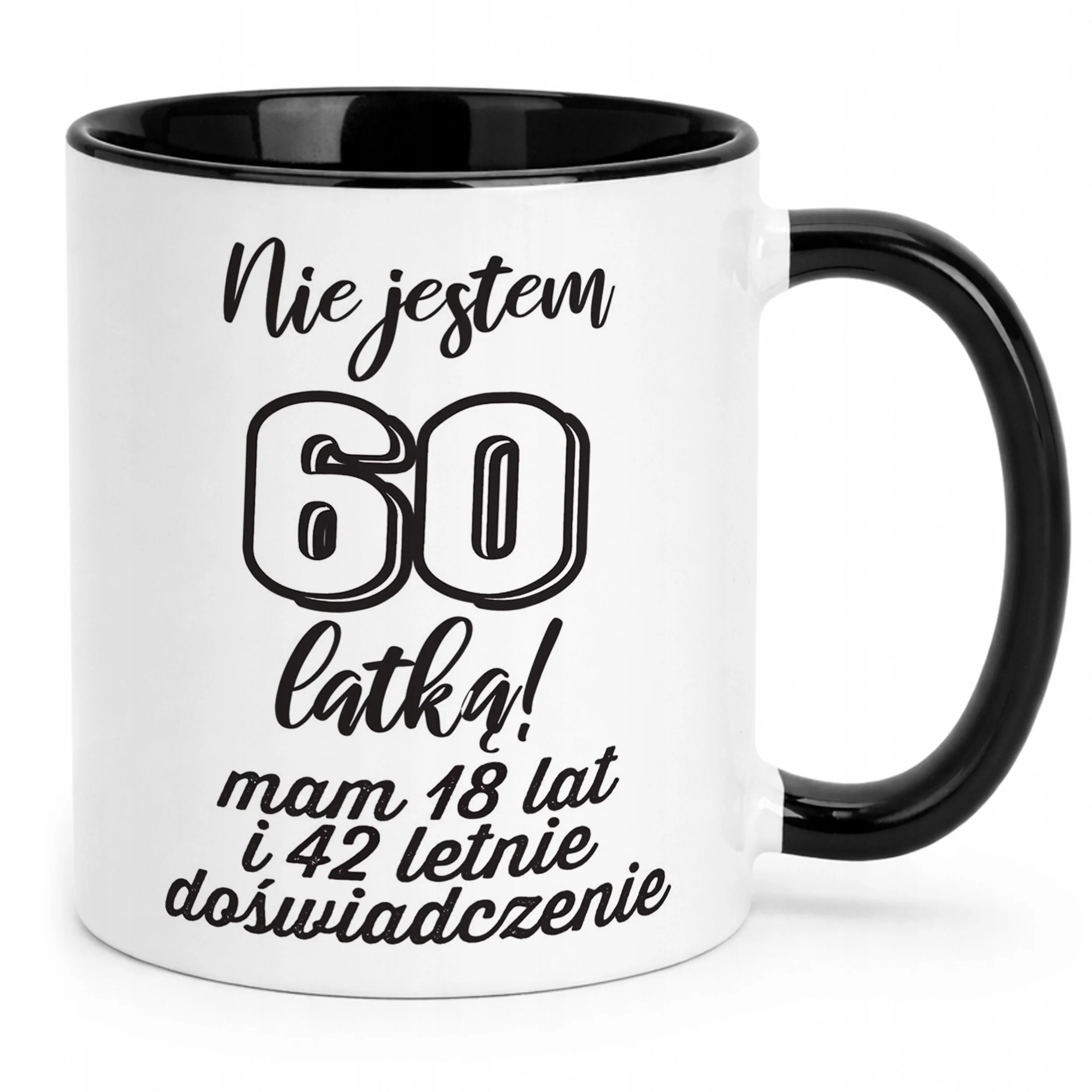 Kubek Czarny Nie Jestem 60 latką Prezent Dla Kobiety Urodziny