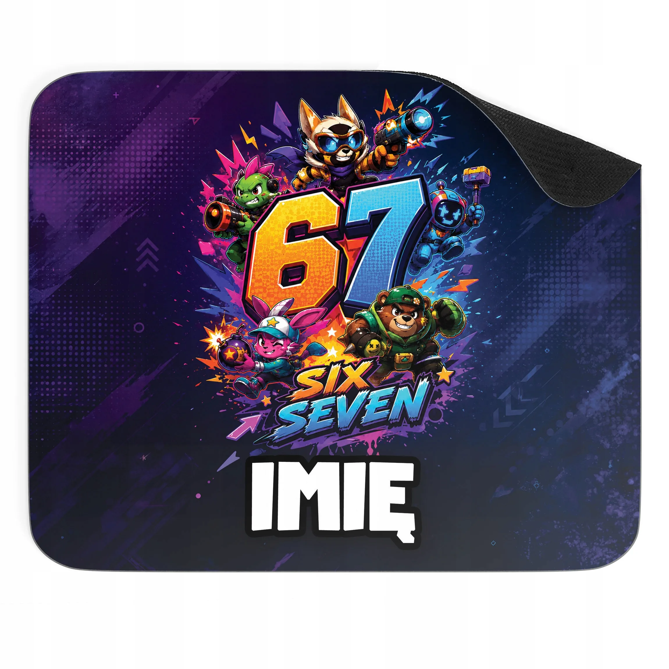 Podkładka pod mysz personalizowana z nadrukiem gry 67 Six Seven dla graczy