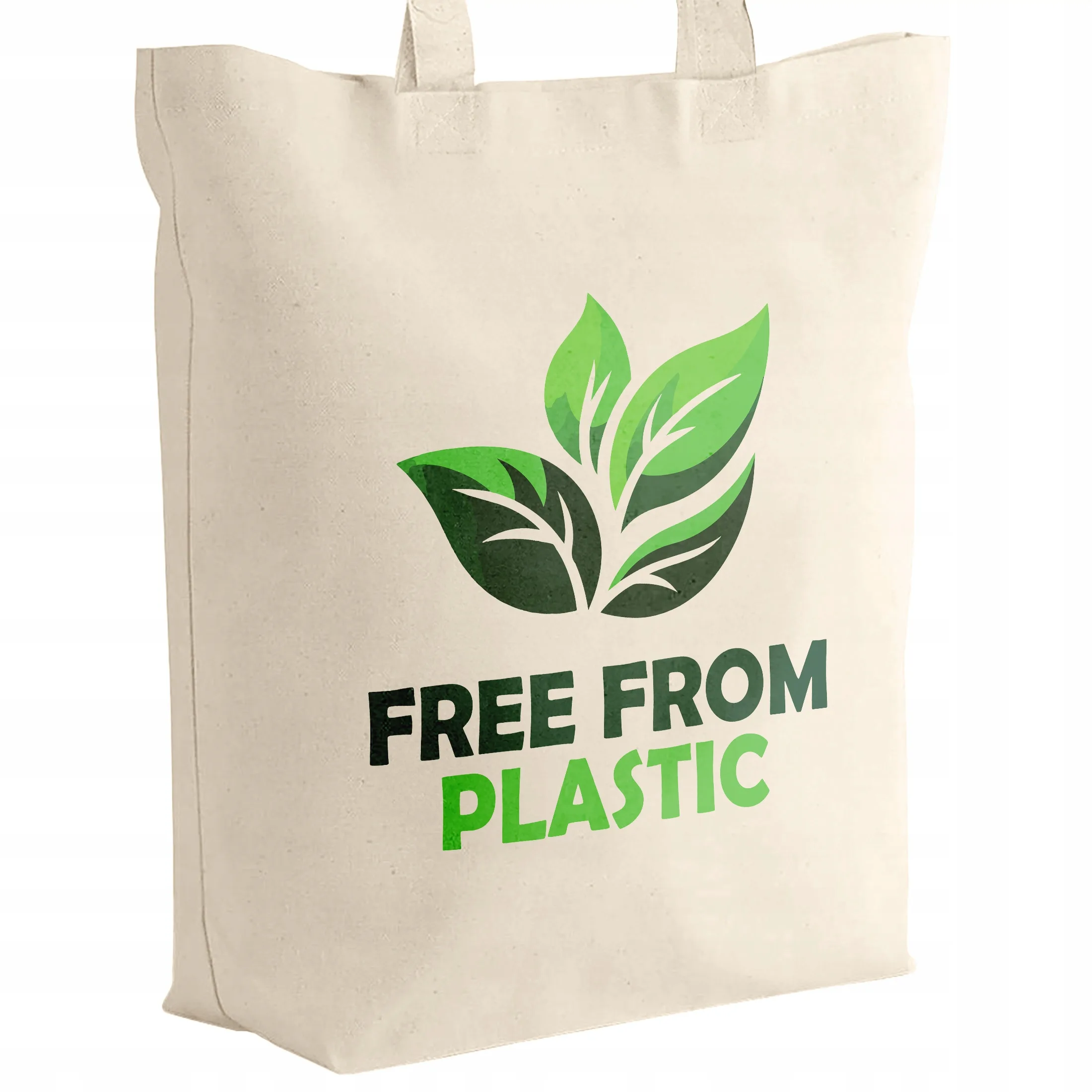 Torba bawełniana materiałowa z dnem na zakupy Ekologia FREE FROM PLASTIC