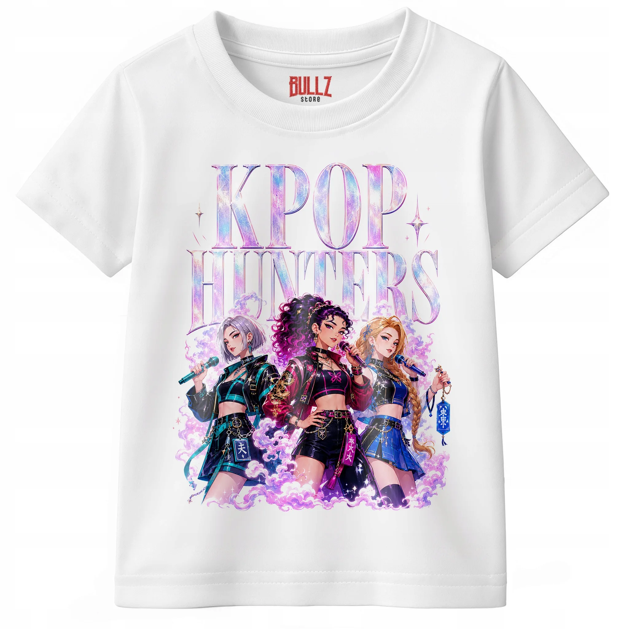 Koszulka Dziecięca Biała Z Nadrukiem ŁOWCZYNIE KPOP Dla Dzieci r. 116