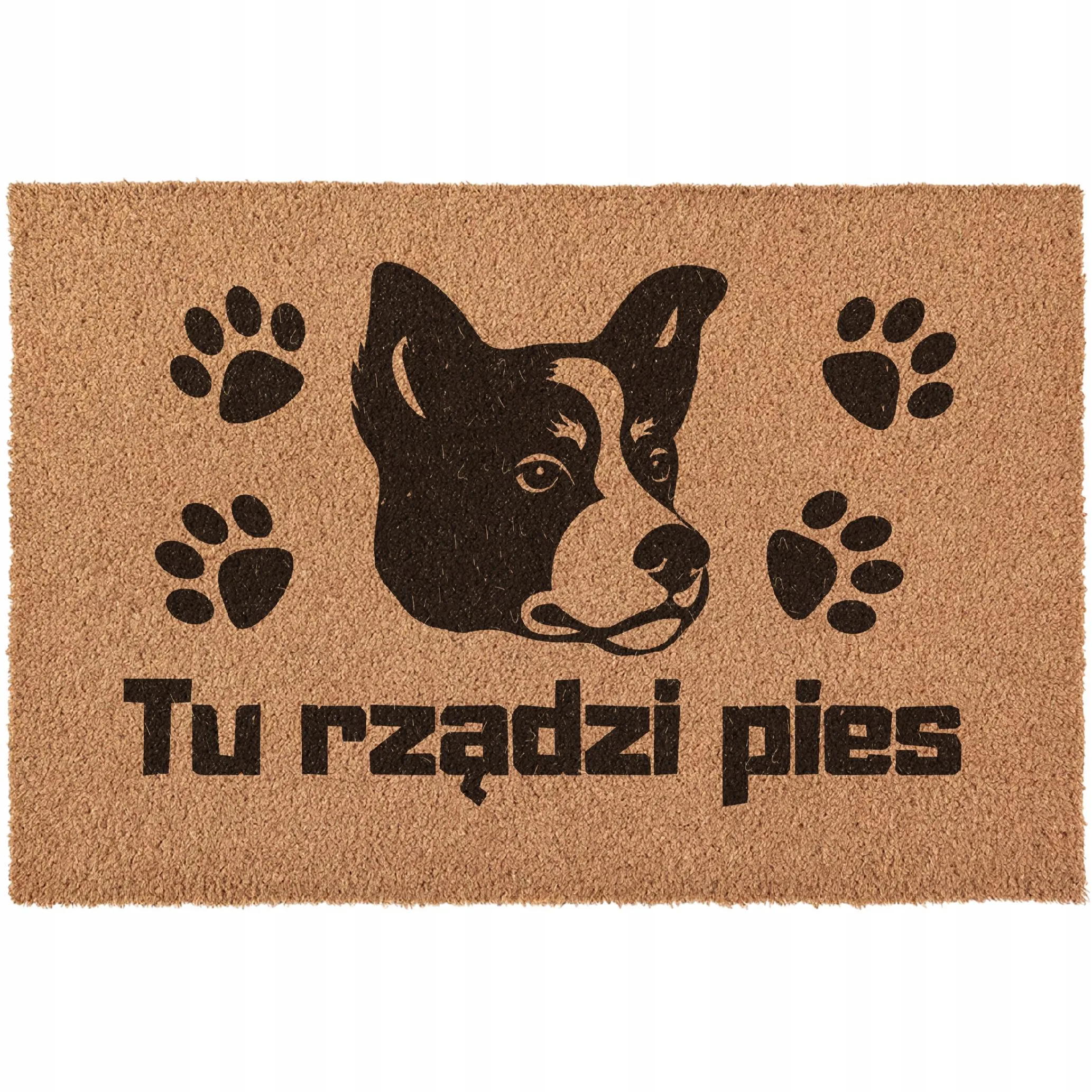 Wycieraczka Tu Rządzi Pies Psiara Prezent pod drzwi kokosowa 60×40
