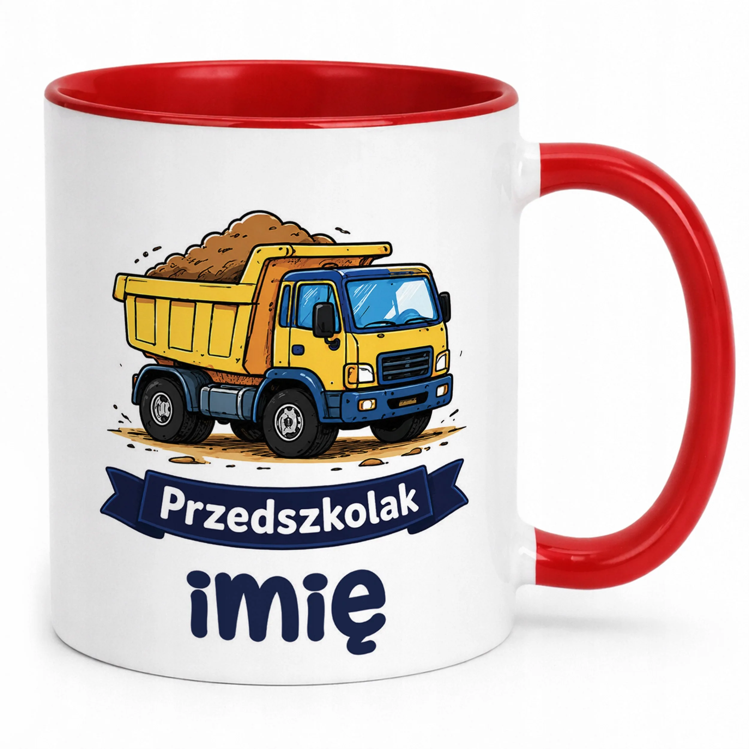 Kubek Czerwony z nadrukiem personalizowany Przedszkolak Szkoła Dla Dzieci
