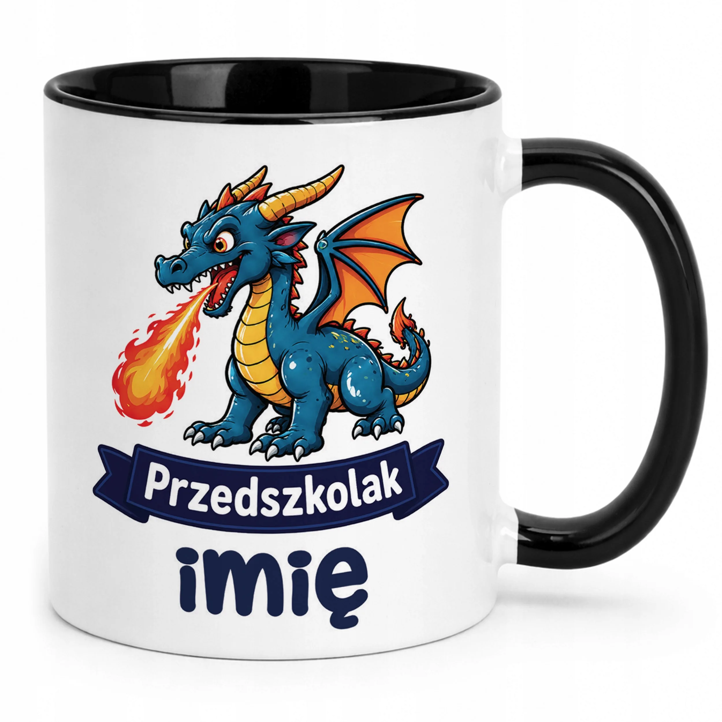 Kubek Czarny z nadrukiem personalizowany Przedszkolak Szkoła Dla Dzieci
