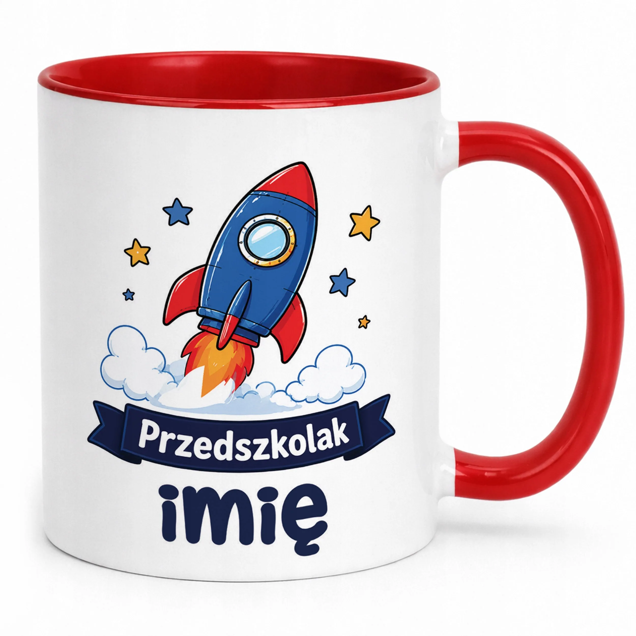 Kubek Czerwony z nadrukiem personalizowany Przedszkolak Szkoła Dla Dzieci