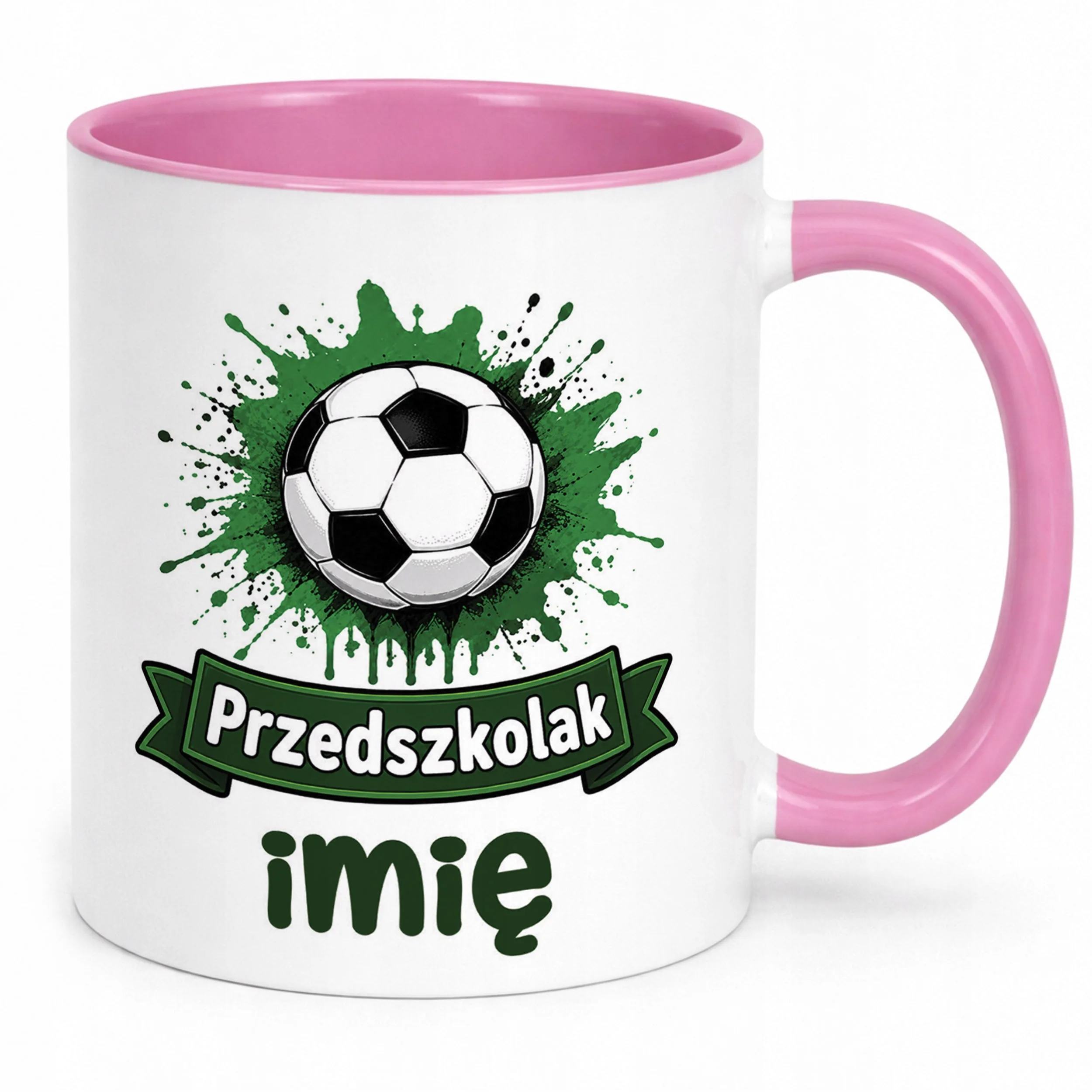 Kubek Różowy z nadrukiem personalizowany Przedszkolak Szkoła Dla Dzieci