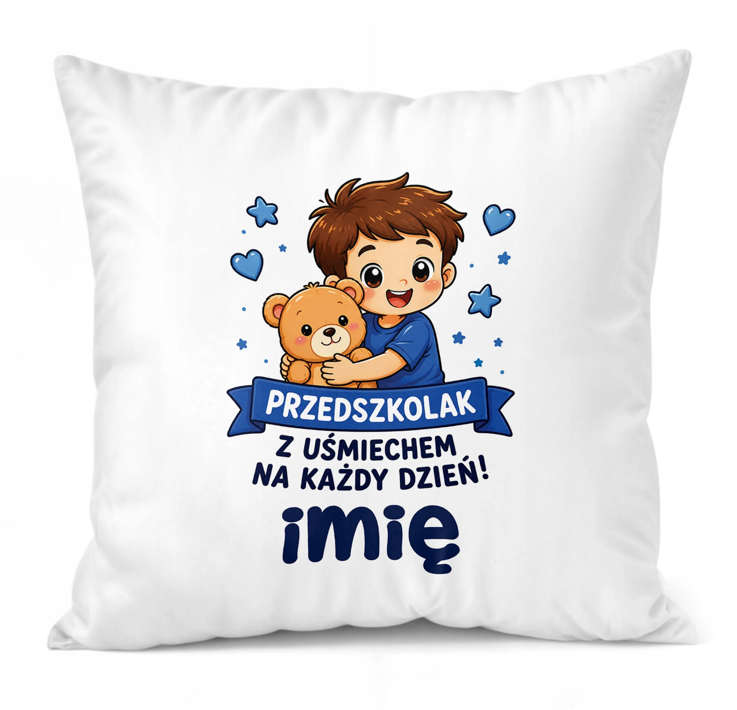 Poduszka Jasiek Personalizowana z nadrukiem 38x38cm Przedszkolak Prezent